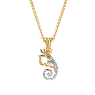 Ganapati Diamond Pendant-Yellow Gold