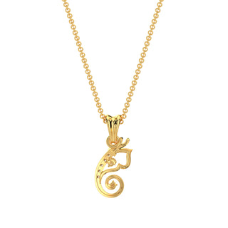 Ganapati Diamond Pendant-Yellow Gold