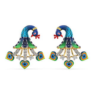 Grace Peacock Earrings-Yellow Gold