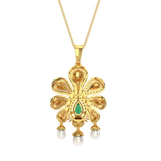 Aura Peacock Pendant-Yellow Gold