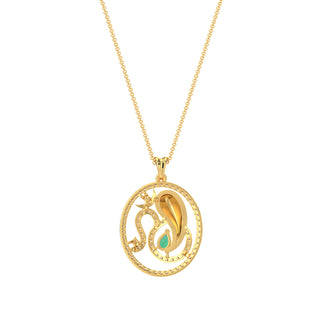 Om Ganesh Diamond Pendant-Yellow Gold