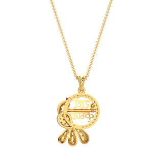 Radhe Krishna Diamond Pendant-Yellow Gold