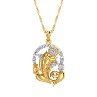 Divine Blessing Ganesh Pendant-Yellow Gold