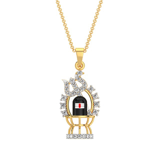 Shiv Shakti Diamond Pendant-Yellow Gold