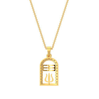 Shiv Ling Diamond Pendant-Yellow Gold