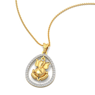 Mangal Murti Ganesh Pendant-Yellow Gold