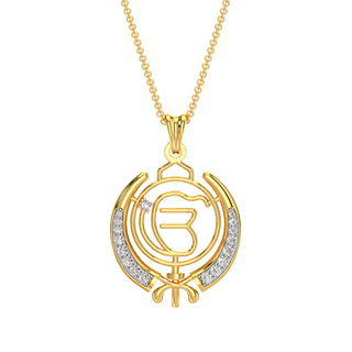 Ek Onkar Diamond Pendant-Yellow Gold