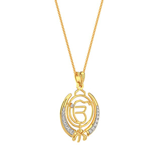 Ek Onkar Diamond Pendant-Yellow Gold