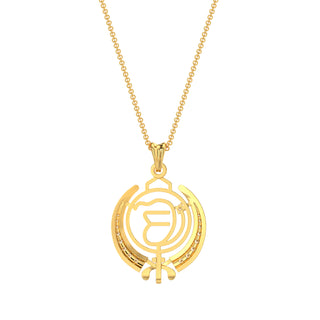 Ek Onkar Diamond Pendant-Yellow Gold