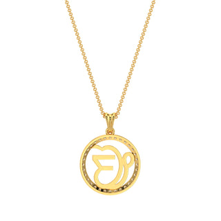 Onkar Diamond Pendant-Yellow Gold