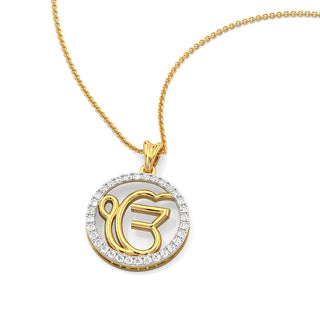 Onkar Diamond Pendant-Yellow Gold