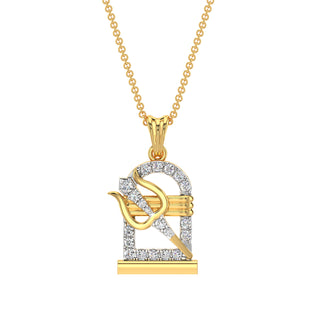 Shiv Trishul Pendant-Yellow Gold