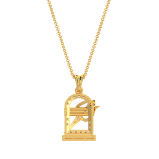 Shiv Trishul Pendant-Yellow Gold