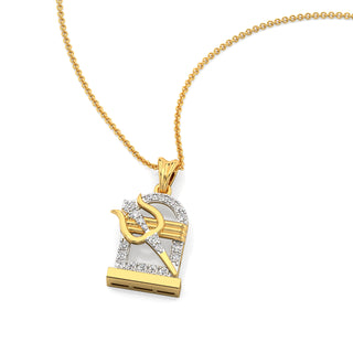 Shiv Trishul Pendant-Yellow Gold