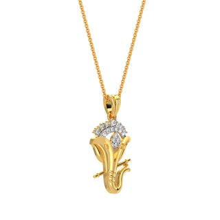 Ganpati Diamond Pendant-Yellow Gold