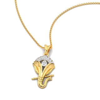 Ganpati Diamond Pendant-Yellow Gold