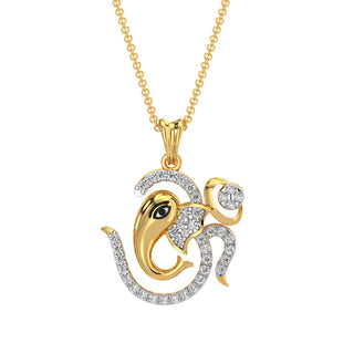 Omkar Gajanan Pendant-Yellow Gold