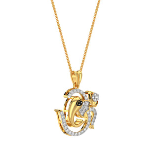 Omkar Gajanan Pendant-Yellow Gold