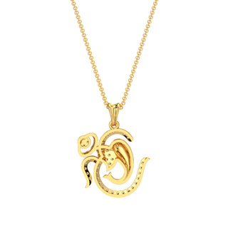 Omkar Gajanan Pendant-Yellow Gold