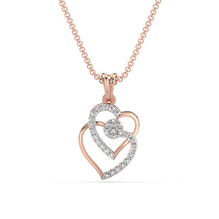 Heart Diamond Pendant-Rose Gold