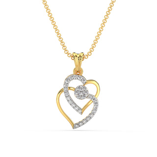 Heart Diamond Pendant-Yellow Gold