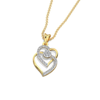 Heart Diamond Pendant-Yellow Gold