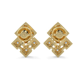 Moonlit Mystique Studs-Yellow Gold