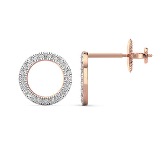 Orbit Diamond Earrings-Rose Gold