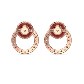 Orbit Diamond Earrings-Rose Gold