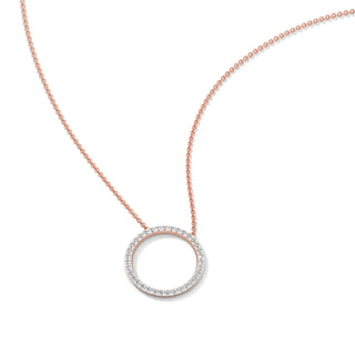 Orbit Diamond Chain Necklace-Rose Gold