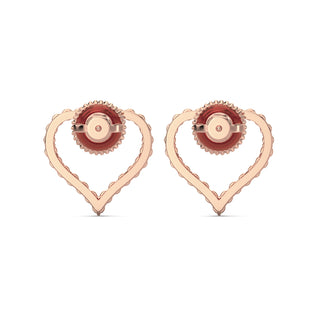 Diamond Heart Earrings-Rose Gold