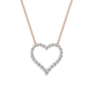 Diamond Heart Chain Necklace-Rose Gold