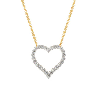 Diamond Heart Chain Necklace-Yellow Gold