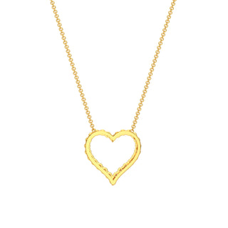 Diamond Heart Chain Necklace-Yellow Gold