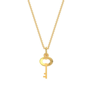 Key Diamond Chain Necklace-Yellow Gold