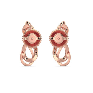 Twin Infinity Diamond Earrings-Rose Gold