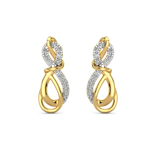 Twin Infinity Diamond Earrings-Yellow Gold