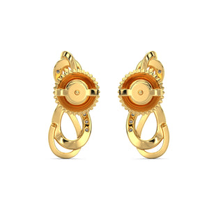Twin Infinity Diamond Earrings-Yellow Gold