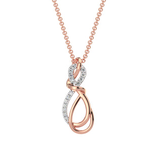 Twin Infinity Diamond Chain Necklace-Rose Gold