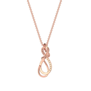 Twin Infinity Diamond Chain Necklace-Rose Gold