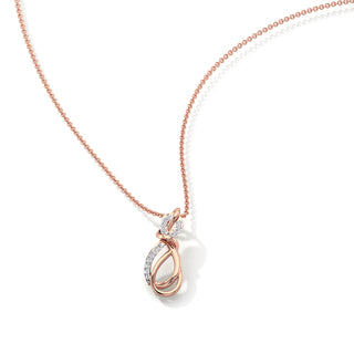 Twin Infinity Diamond Chain Necklace-Rose Gold