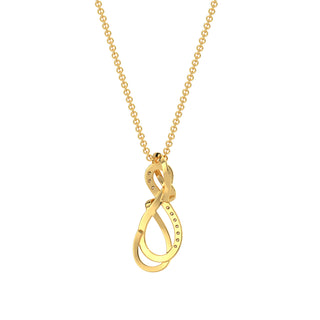 Twin Infinity Diamond Chain Necklace-Yellow Gold