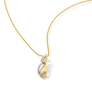 Twin Infinity Diamond Chain Necklace-Yellow Gold