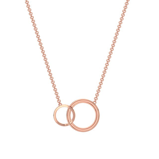 Connected Circles Diamaond Chain Necklace-Rose Gold