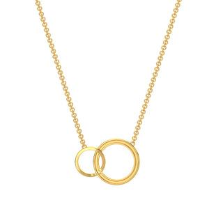 Connected Circles Diamaond Chain Necklace-Yellow Gold