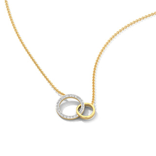 Connected Circles Diamaond Chain Necklace-Yellow Gold