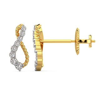 Infinity Diamond Earrings-Yellow Gold