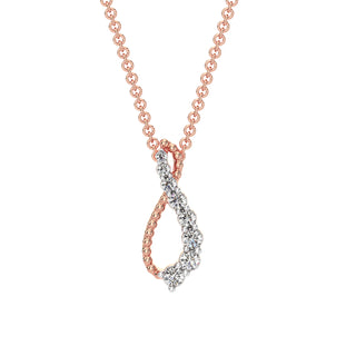 Infinity Diamond Chain Necklace-Rose Gold