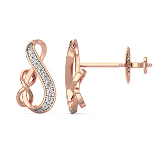 Dual Infinity Diamond Earrings-Rose Gold