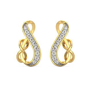 Dual Infinity Diamond Earrings-Yellow Gold